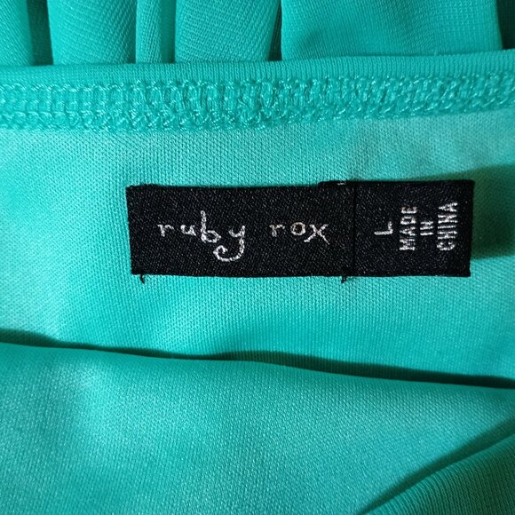 EUC: Juniors' Ruby Rox sz Large Teal High-Low Dress - Picture 3 of 3